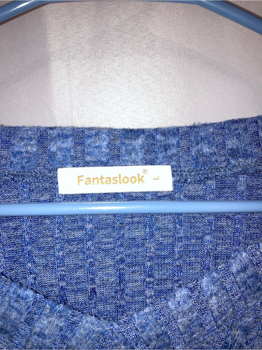 Textured Crewneck Sweater - Blue - Picture 3 of 5
